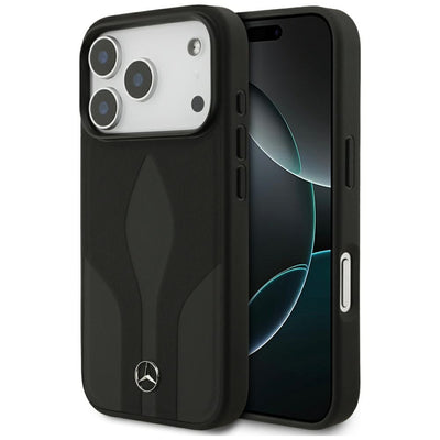 Husa Mercedes Leather The Move Magsafe pentru iPhone 17 Pro - Negru