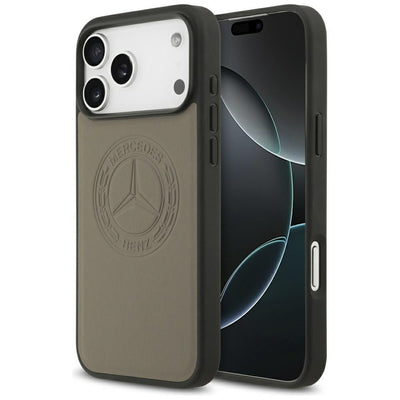 Husa Mercedes Leather Vintage Logo Magsafe pentru iPhone 17 Pro Max - Bej