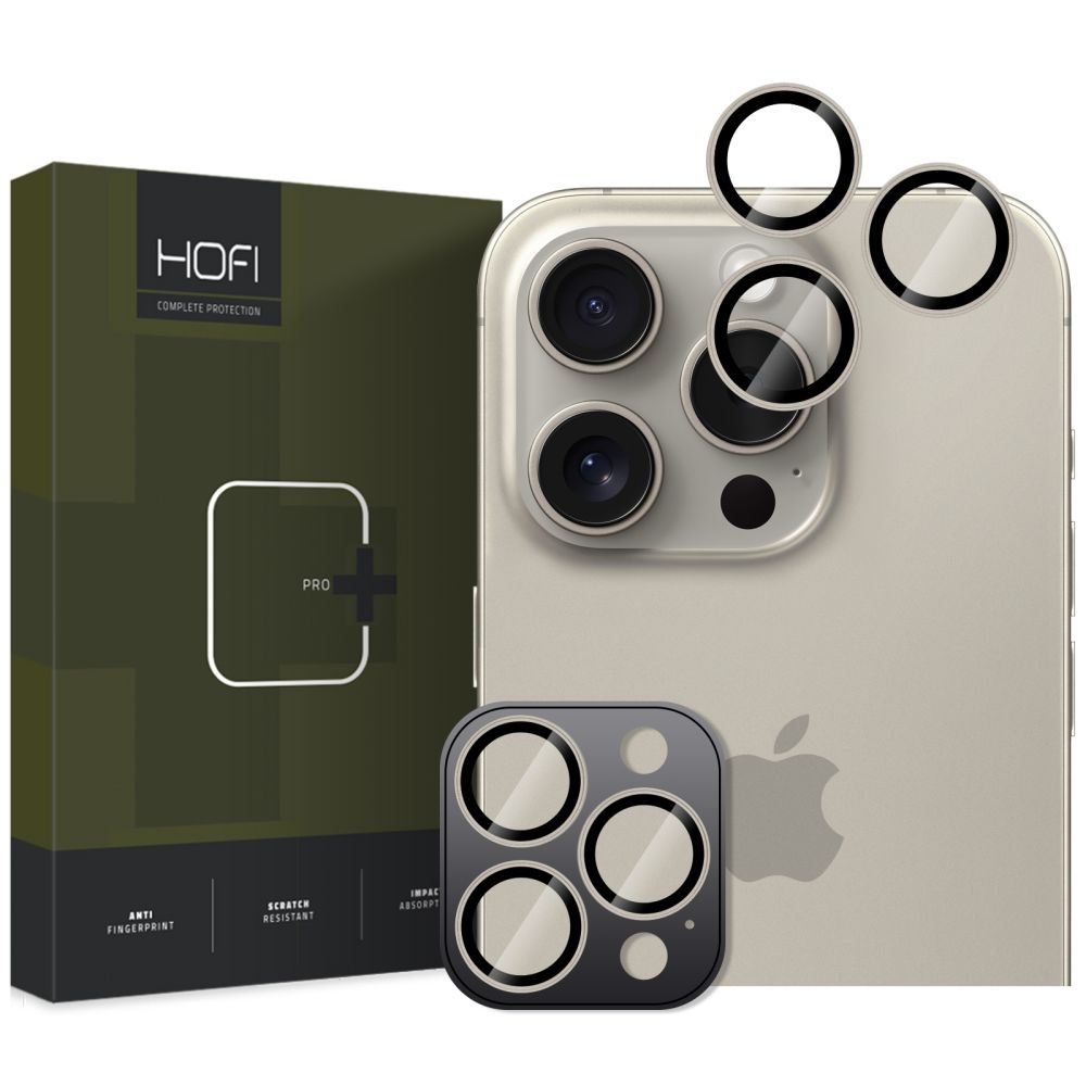 Folie camera Hofi Camring Pro+ iPhone 15 Pro / 15 Pro Max / 16 Pro / 16 Pro Max / 17 Pro / 17 Pro Max Natural Titanium