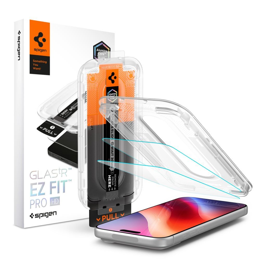 Folie sticla Spigen Glas.tr EZ Fit Pro HD AC 2-pack iPhone 16 Pro / 17 / 17 Pro / 18 Pro Transparent