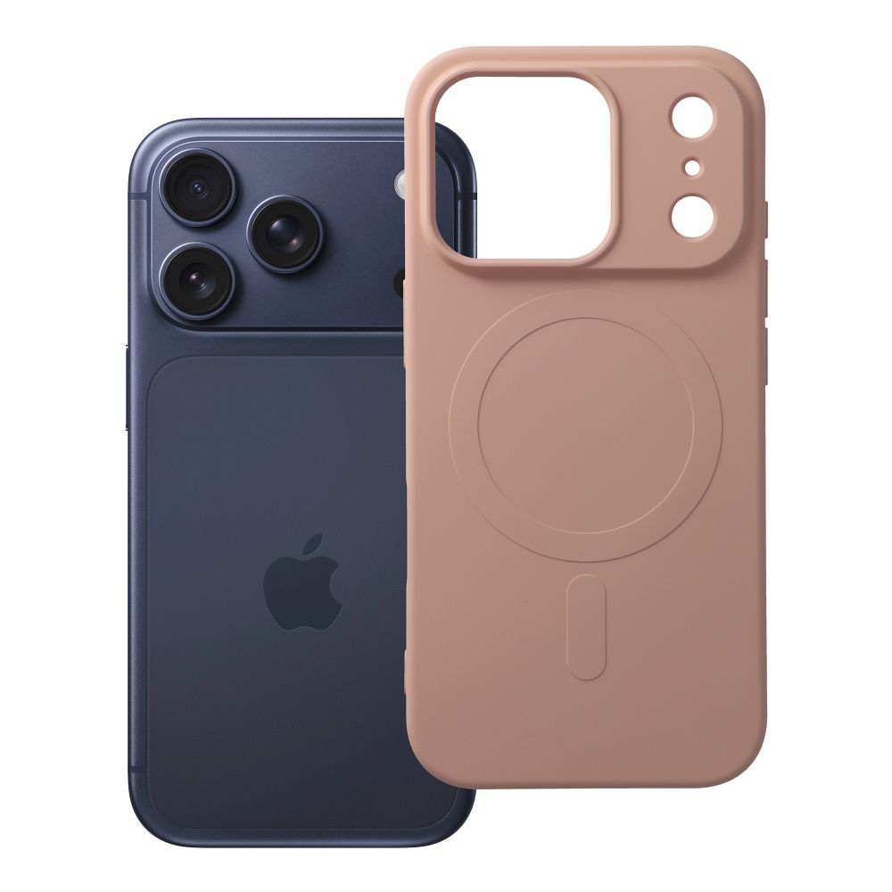 Husa Silicone Mag pentru iPhone 17 Pro / 18 Pro (Low Camera Edge) Compatible cu Magsafe (Big Hole) Roz