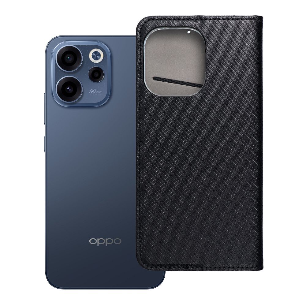 Husa Smart Book pentru Oppo Reno 15F Negru
