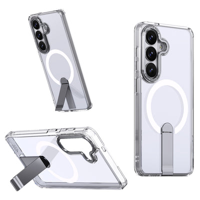 Husa Hybrid Armor X pentru Samsung Galaxy S26 Plus cu Stand, Compatible cu Magsafe - Transparent