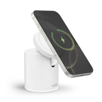 Incarcator priza SBS 2-in-1 Wireless Magnetic Charging Station - Alb