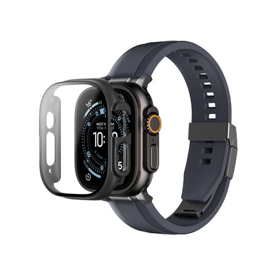 Folie Amazingthing Radix Glass protectie cu Husa pentru Apple Watch Uitra 3 49mm - Negru