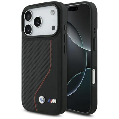 Husa BMW M Carbon Line & Logo Magsafe pentru iPhone 17 Pro - Rosu