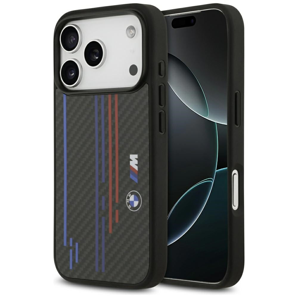 Husa BMW M Kevlar Lines & Logo Magsafe pentru iPhone 17 Pro - Negru