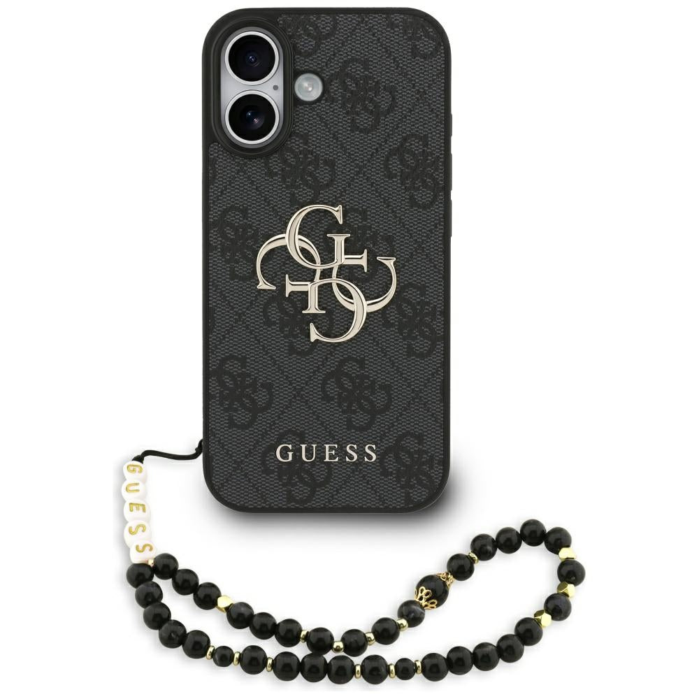 Husa Guess PU 4G Metal Logo Curea pentru iPhone 17 Negru
