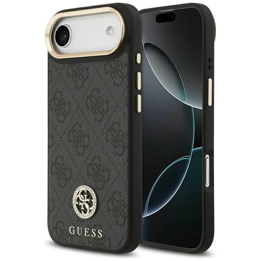 Husa Guess 4G Strass Logo Magsafe pentru iPhone Air - Negru