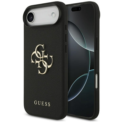 Husa Guess Grained Big 4G & Classic Logo pentru iPhone Air - Negru