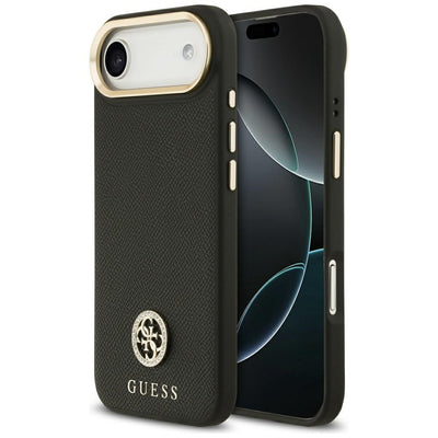 Husa Guess Grained Strass Logo Magsafe pentru iPhone Air - Negru