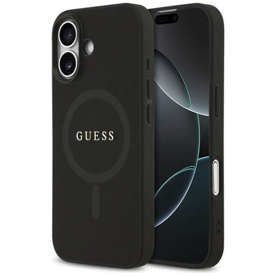 Husa Guess Saffiano Classic Logo Magsafe pentru iPhone 17 - Negru