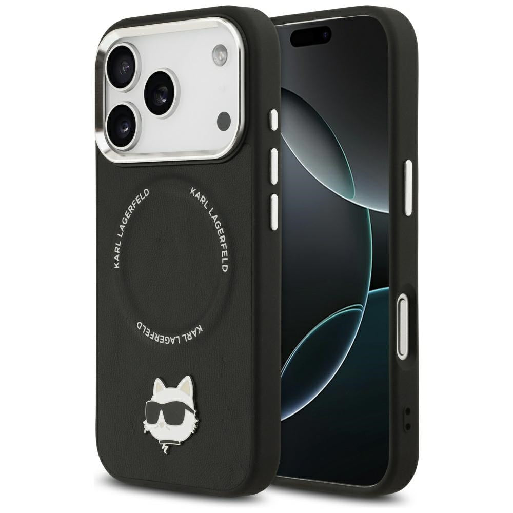 Husa Karl Lagerfeld Choupette Pin Magsafe pentru iPhone 17 Pro Max - Negru