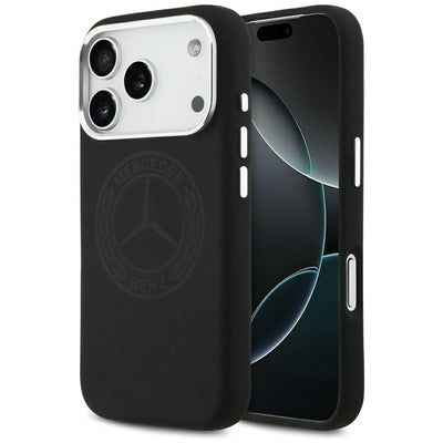 Husa Mercedes Silicone Vintage Logo Magsafe pentru iPhone 17 Pro - Negru