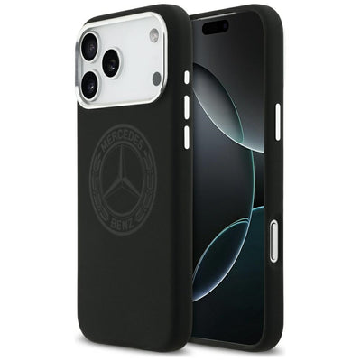 Husa Mercedes Silicone Vintage Logo Magsafe pentru iPhone 17 Pro Max - Negru