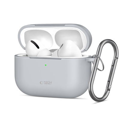 Husa Tech-protect Silicone Hook pentru AirPods Pro - Gri