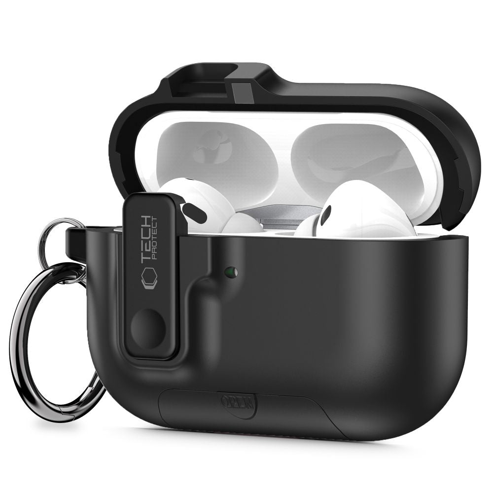 Husa Tech-protect Slim Hook pentru AirPods Pro 3 - Negru
