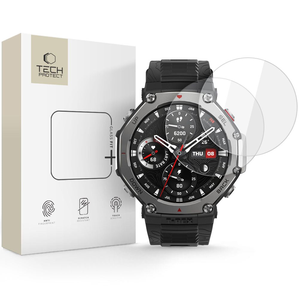 Folie Tech-protect Glass Fit+ 2-pack sticla Amazfit T-rex 3 Pro 48mm - Transparent