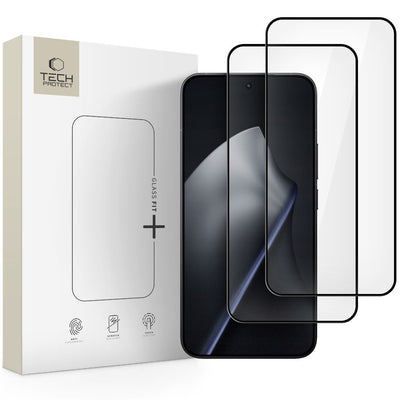 Folie Tech-protect Glass Fit+ 2-pack sticla pentru Xiaomi 15T / 15T Pro - Negru
