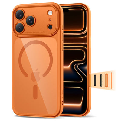 Husa Tech-protect Magpeak Magsafe CC pentru iPhone 17 Pro Max - Transparent Portocaliu