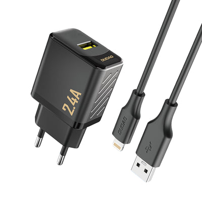 Cablu Dudao A23leu 2.4A Gan EU Usb-a Incarcator priza cu Usb-a To Lightning - Negru