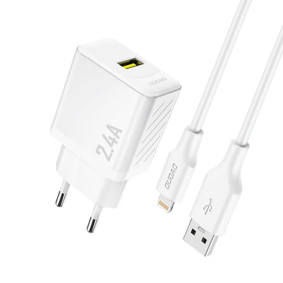 Cablu Dudao A23leu 2.4A Gan EU Usb-a Incarcator priza cu Usb-a To Lightning - Alb
