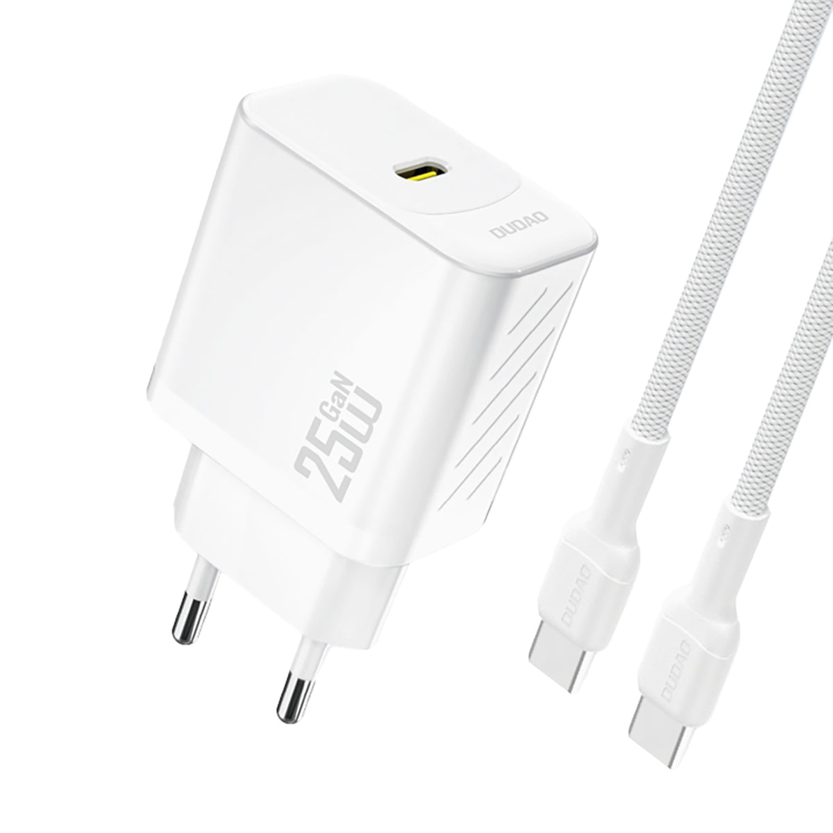 Cablu Dudao A27ceu PD 25W Gan Usb-c Incarcator priza cu Usb-c - Alb