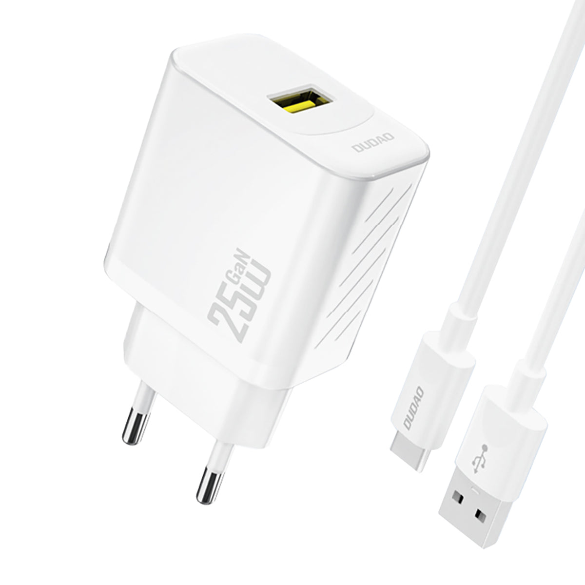 Cablu Dudao A27steu 25W Gan Usb-a Incarcator priza cu Usb-a - Usb-c - Alb