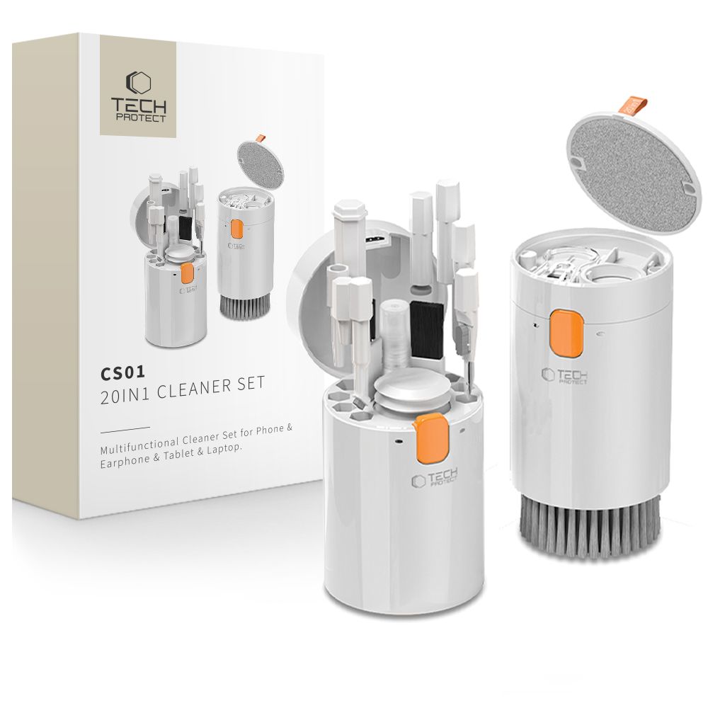 Casti Tech-protect 20-in-1 Multifunctional Cleaning Kit pentru Phone, Tablet, Laptop, And - Alb