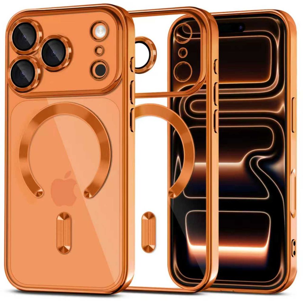 Husa Tech-protect Magflex Magsafe pentru iPhone 17 Pro - Transparent Portocaliu