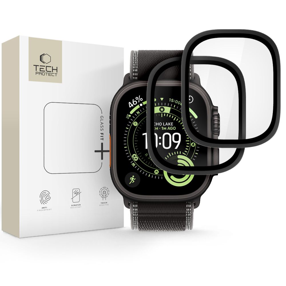 Folie Tech-protect 2-pack sticla pentru Apple Watch Ultra 49mm - Negru