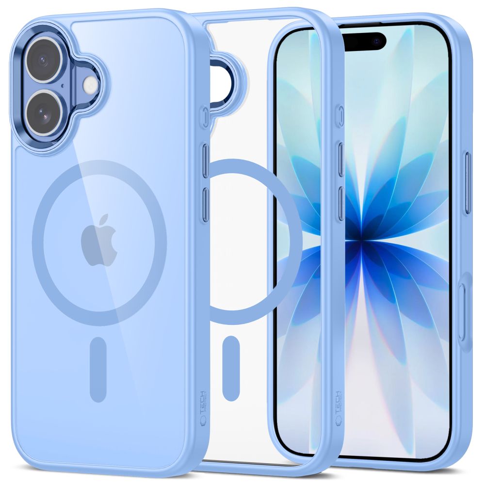 Husa Tech-protect Magmat Magsafe pentru iPhone 17 - Transparent Albastru