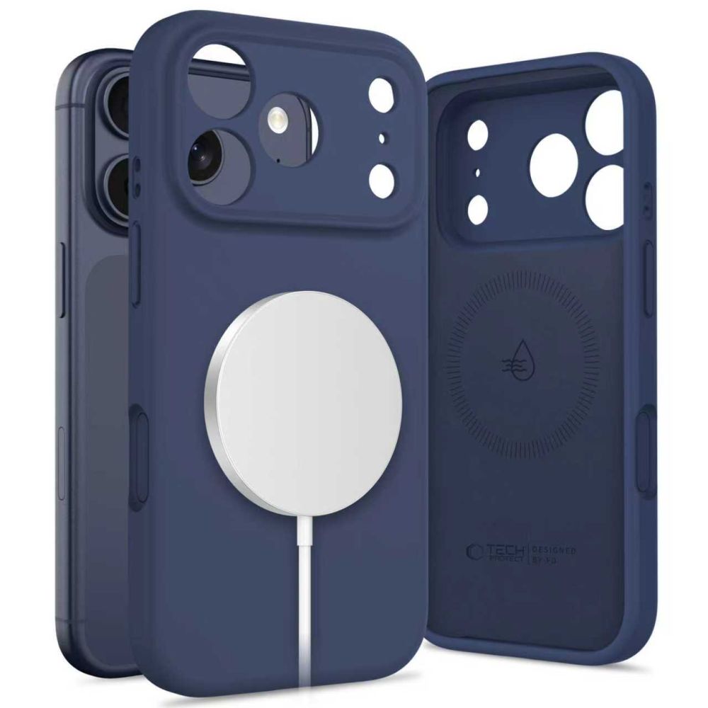 Husa Tech-protect Silicone Magsafe pentru iPhone 17 Pro - Bleumarin