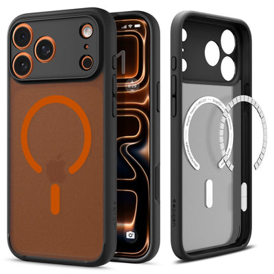 Husa Spigen Ultra Hybrid Magsafe pentru iPhone 17 Pro - Negru And Portocaliu