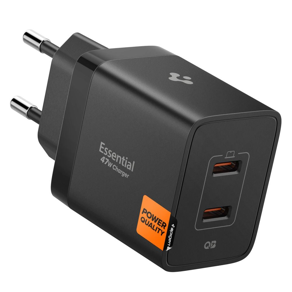 Incarcator priza Spigen Essential Ee472eu 2-port Usc-c 47W - Negru