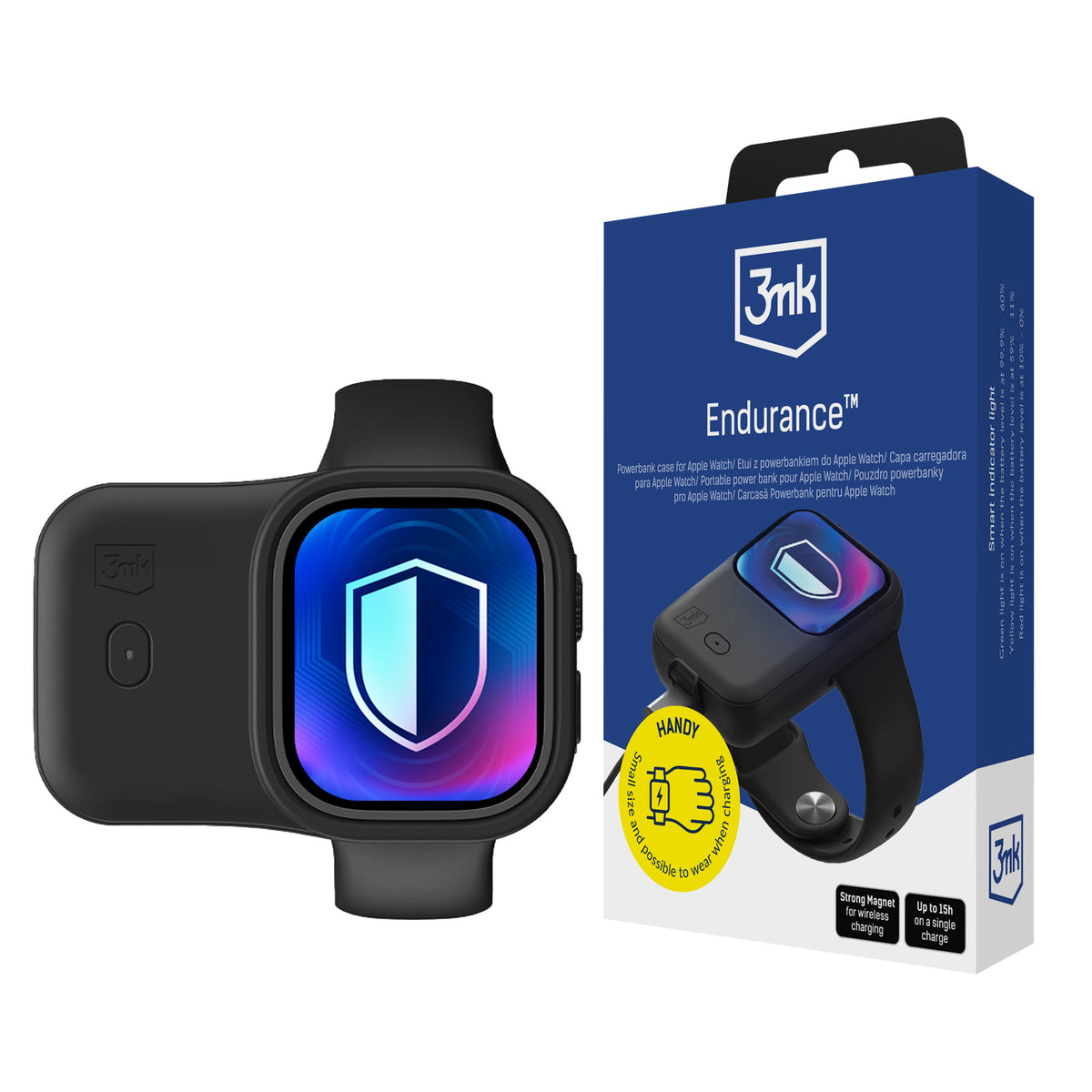 Acumulator extern 3mk Endurance pentru Apple Watch 49 Mm 2.5W 1200mAh Usb-c - Negru