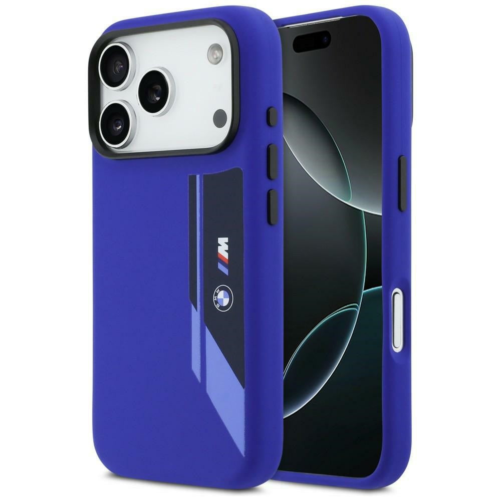Husa BMW M Silicon Vertical Logo Magsafe pentru iPhone 17 Pro - Bleumarin
