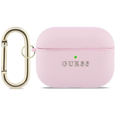 Husa Guess Grained Classic Logo pentru AirPods Pro 3 - Roz