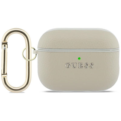 Husa Guess Grained Classic Logo Hook pentru AirPods Pro 3 - Auriu