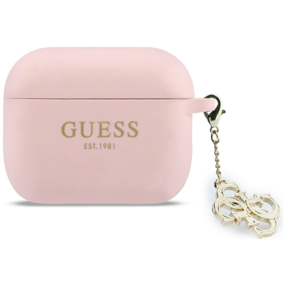 Husa Guess Silicone 4G Charm pentru AirPods Pro 3 Roz