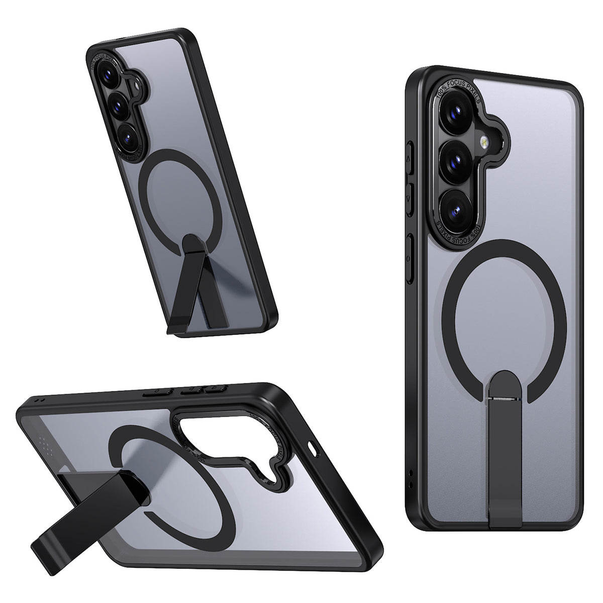 Husa Hybrid Armor X pentru Samsung Galaxy A36 / A37 cu Stand Compatible cu Magsafe - Negru