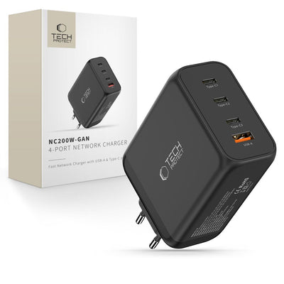 Incarcator priza Tech-protect Nc200w-gan 4-Port 200W - Negru