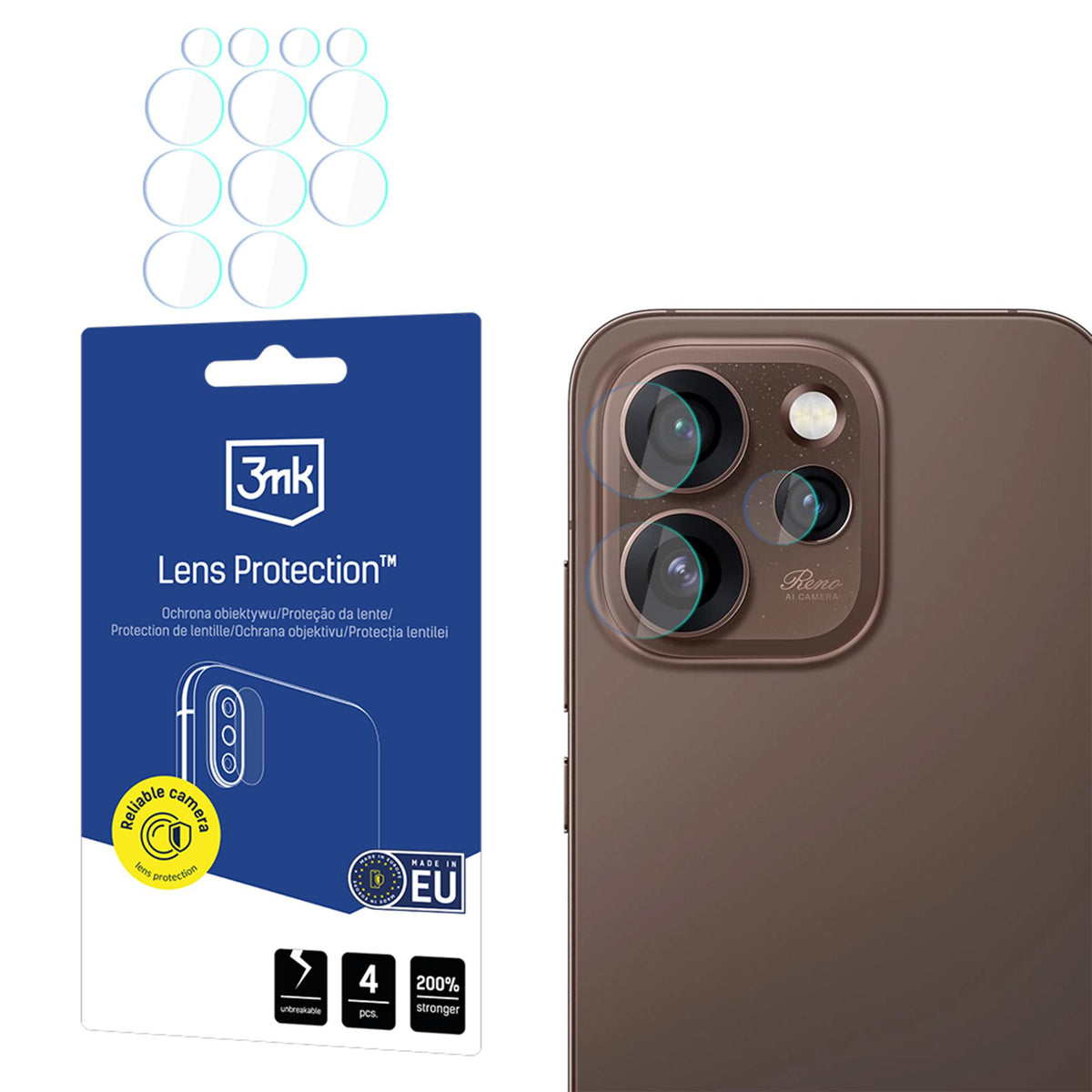Folie 3mk lentila Protection Hybrid Camera pentru Oppo Reno 15 Pro Max 5G
