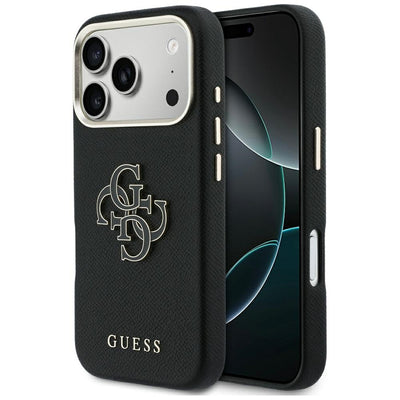 Husa Guess FW Resin Logo pentru iPhone 17 Pro - Negru