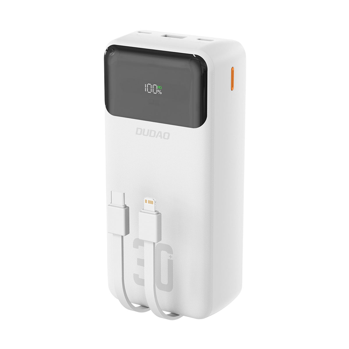 Cablu Dudao K15max 30000mAh PD 22.5W Acumulator extern cu Usb-c And Lightning - Alb