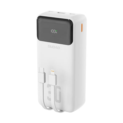 Cablu Dudao K15max 30000mAh PD 22.5W Acumulator extern cu Usb-c And Lightning - Alb