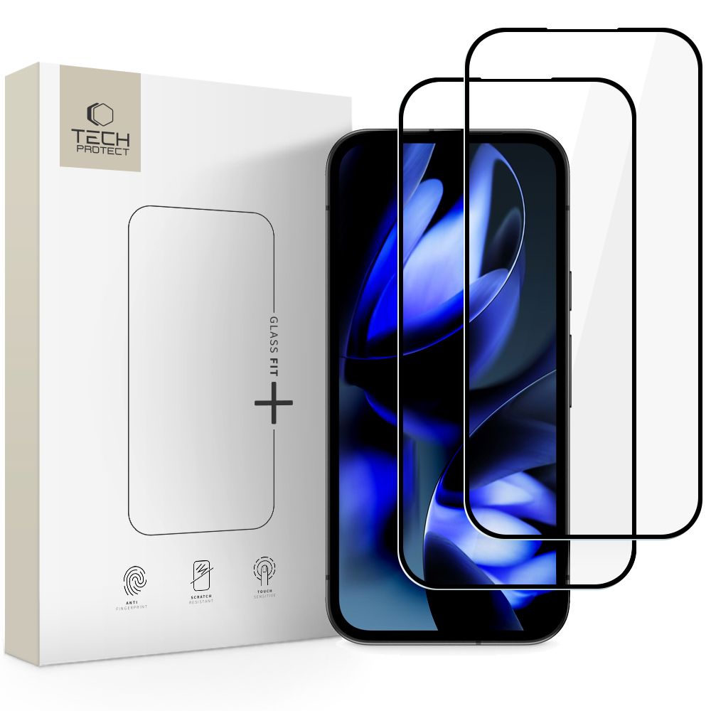 Folie Tech-protect Glass Fit+ 2-Pack sticla pentru Google Pixel 9A / 20A - Negru