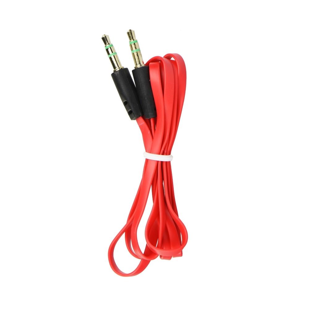 Cablu AUX Jack 3,5 Mm (Male) To Jack 3,5 Mm (Male) Flat 1 M Rosu