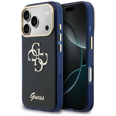 Husa Guess IML 4G Script Metal pentru iPhone 17 Pro - Albastru