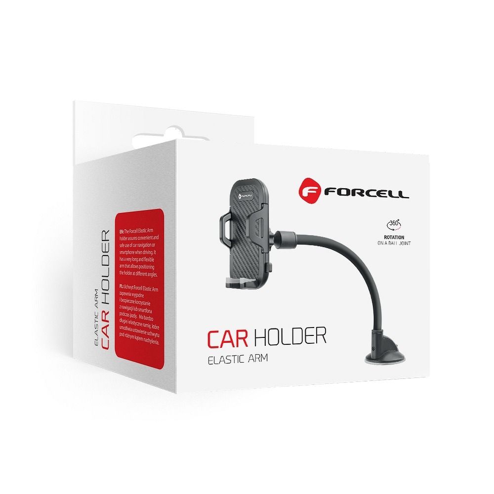 Suport Forcell Car Phone F-grip Carbon Bracket Arm 17cm Windshield Negru